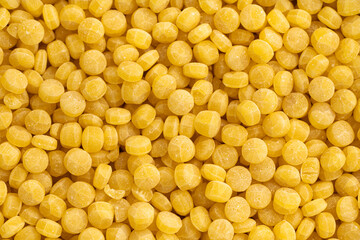 Yellow millet grains close-up