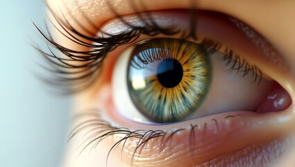 Close-up of human eye showcasing intricate details and colors