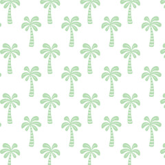 Hand drawn palm tree seamless pattern illustration. Hawaiian print , summer vacation background in vintage art style. Tropical plant painting wallpaper texture.