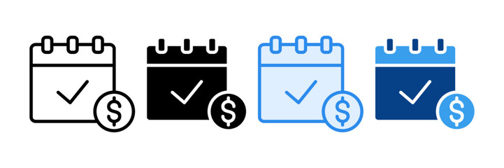 Paid Time Off Icon Set Multiple Style Collection