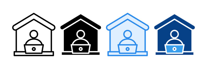 Remote Work Icon Set Multiple Style Collection
