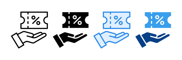Voucher Icon Set Multiple Style Collection