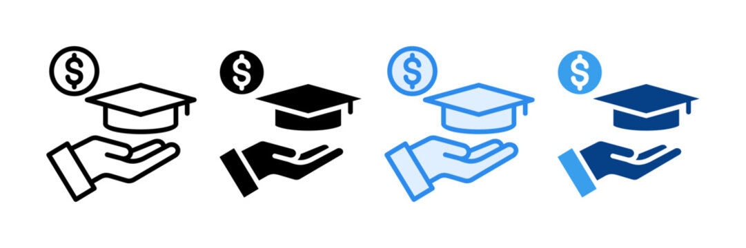 Tuition Assistance Icon Set Multiple Style Collection