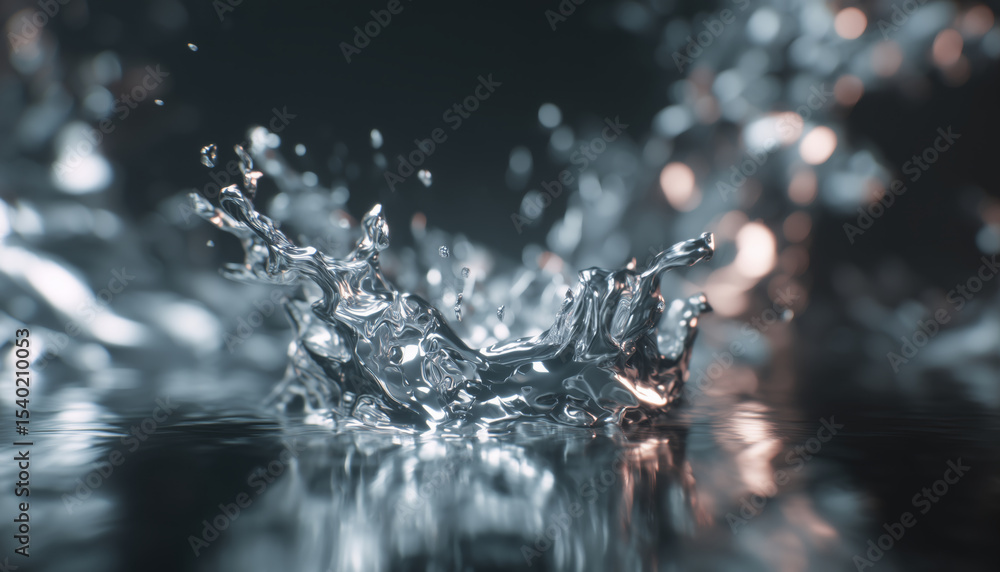 Poster Demonstrating advanced smart materials, this moment captures the transformation of liquid metal involving shape memory alloys and mercury, highlighting their unique adaptive features.