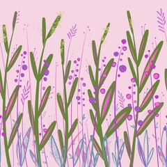 lavender flowers seamless pattern