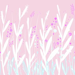 seamless pattern with pink flowers