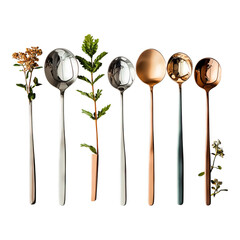 Elegant Spoons with Botanical Accents A Visual Composition