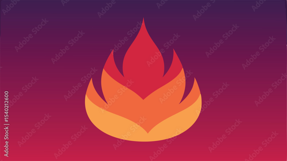 Aufkleber abstract flame icon with gradient background on white canvas suitable for design