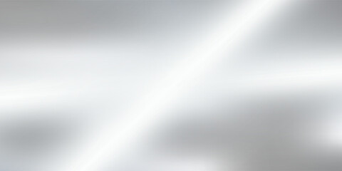 Silver foil background with metal mirror texture. Chrome gradient surface with light gloss. Vector aluminum grey sheet