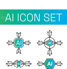 set of vector icons AI