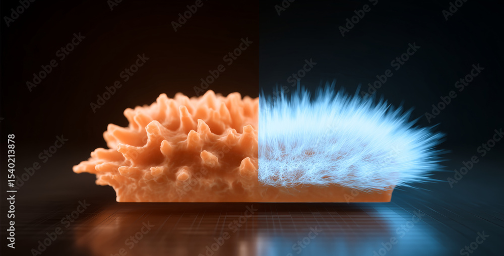 Aufkleber This visual illustrates the fascinating transformation of smart materials, focusing on a shape memory alloy undergoing an adaptive change.