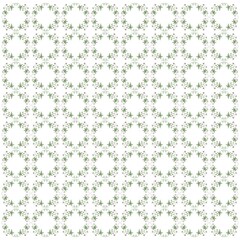 Elegant seamless pattern with  green leaves arranged in circular floral wreaths on a dark white  background. Romantic and classic design for fabric, wallpaper, or wrapping.
