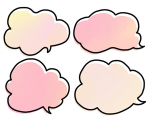 ピンクグラデーションの吹き出し