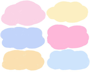 手描きのパステル吹き出し