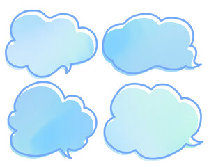 ブルーの吹き出しセット