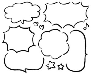 手描きの吹き出しと記号セット