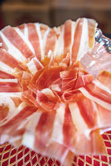 Exquisite Ibérico Ham Presentation Gourmet Jamón Serrano Appetizer