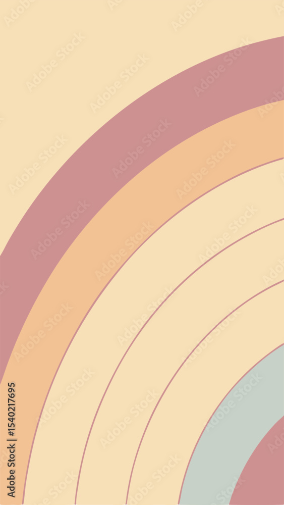 Poster abstract geometric design featuring layered arcs in earthy tones with transparency
