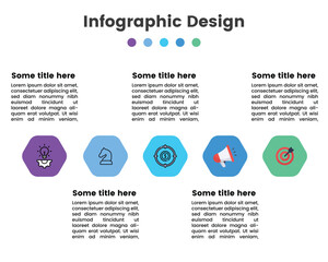 Clean 5-Step Hexagon Infographic with Icons for Business Presentation
