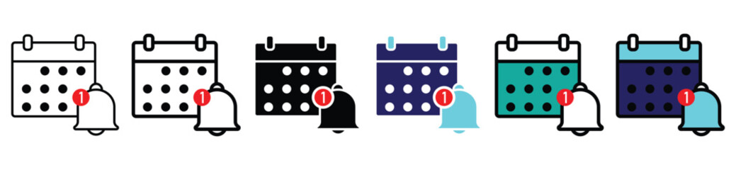 Calendar Reminder Icons – Notification Planner Schedule Symbols Set
