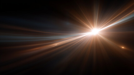 Abstract Lighting Flare on Dark Background with Radiant Glow