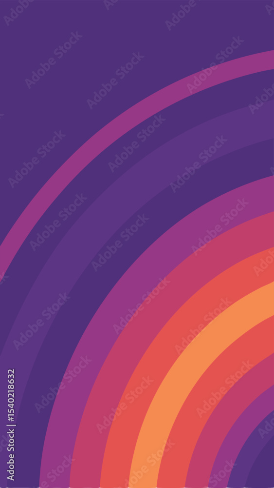 Poster abstract geometric gradient design featuring colorful semicircular arcs and transparency