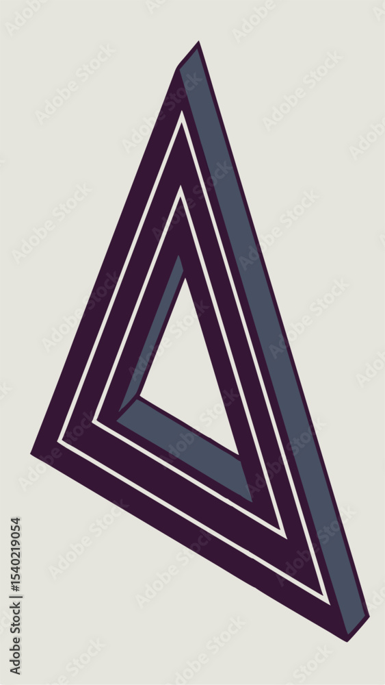 Poster abstract geometric illustration of a 3d triangle shape with gradient color and perspective