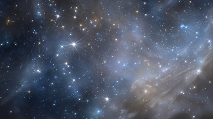 Naklejka premium Captivating Star Clusters and Nebulae in Deep Space Landscape
