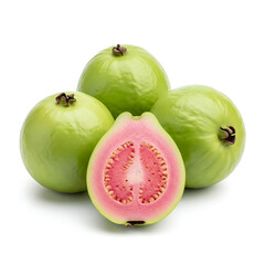 Fresh Juicy Pink Guava Fruits, Tropical Vitamins, Healthy Eating, Sweet, Ripe, Organic, Food Photography