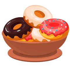 donuts in a plate without background