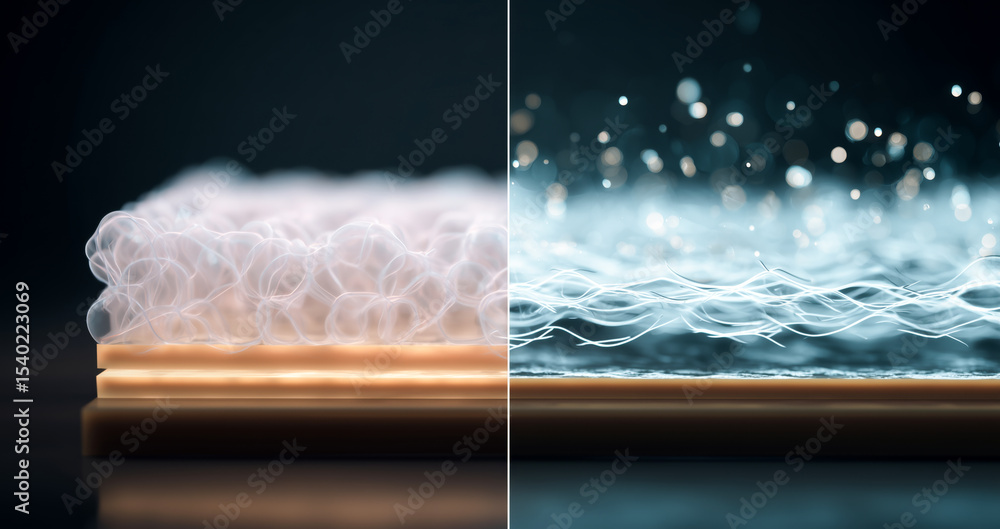 Poster innovative smart materials reveal their unique properties through adaptive shape memory and liquid m
