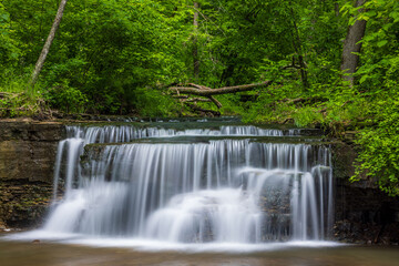 Caron Falls - A Scenic Waterfall Landscape In The Woods