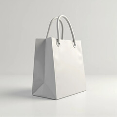 Blank white paper shopping bag mockup