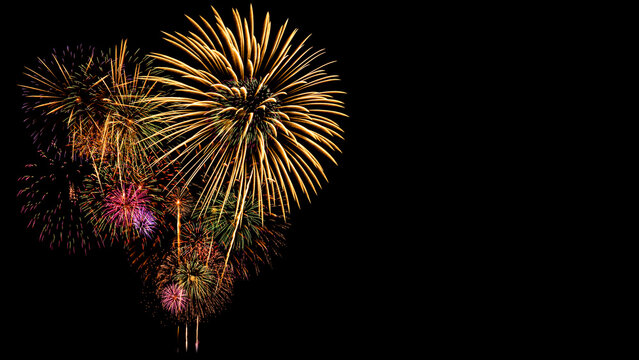 Festival Fireworks on Black backgrounds