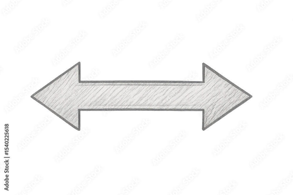 Poster double arrow sketch pointing bidirectionally, symbolizing choices, transparent backdrop, crisp graph