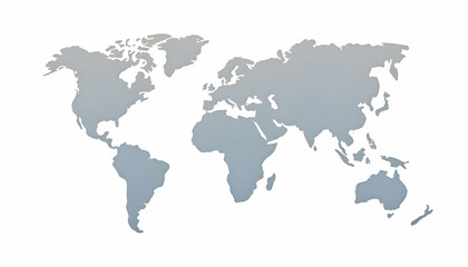 World Map Outline on White Background