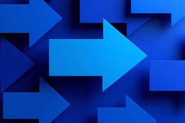 Blue arrows background direction concept leadership forward movement strategy and navigation abstract art