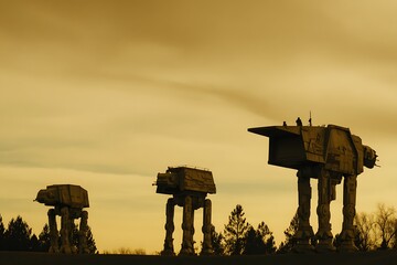 Golden hour walk on Hoth planet