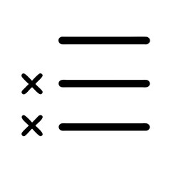 List with x icon vector illustration