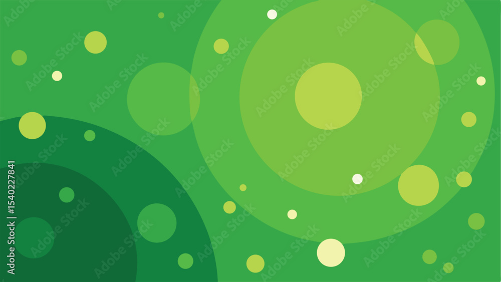 Poster Abstract green gradient background with overlapping circles suitable for various designs