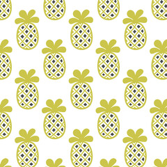 Seamless pineapple pattern for textile fabric or wallpaper backgrounds