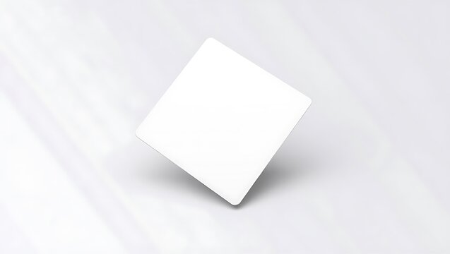 A minimalist image of a white square floating on a white background with subtle shadows and soft lighting