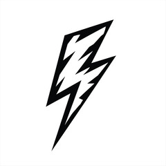 Tribal Lightning Bolt Vector – Bold Electric Energy Symbol Illustration