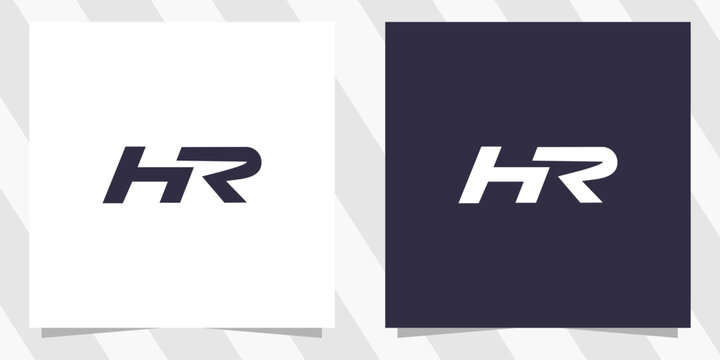 letter hr rh logo design