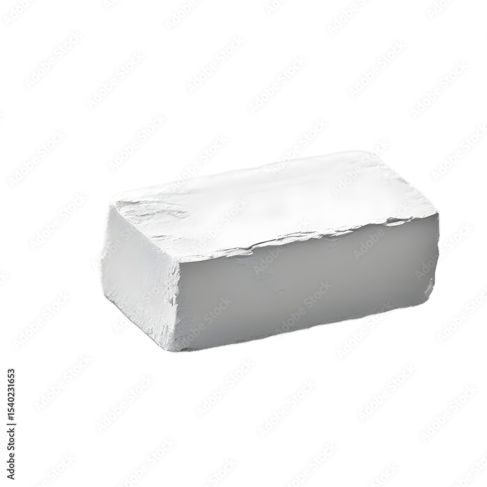 Poster a piece of white chalk slightly worn, isolated on a empty plain background