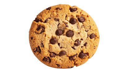 chocolate chipped cookie isolated on transparent background