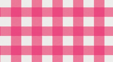 Pink and White Checkered Pattern PNG Illustration - A cheerful, bright, and simple design. Symbolizes: freshness, energy, cleanliness, playfulness, and spring