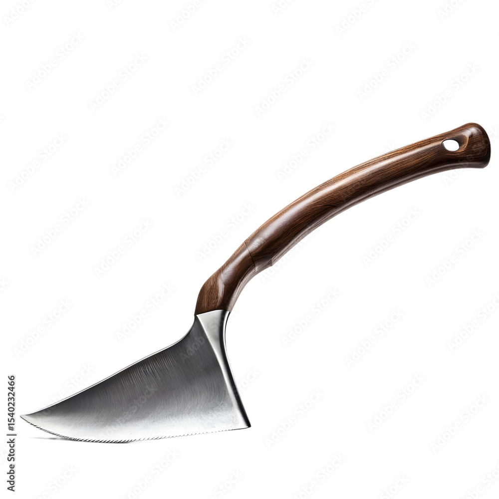 Poster a sharp curved sickle for harvesting, isolated on a empty plain background