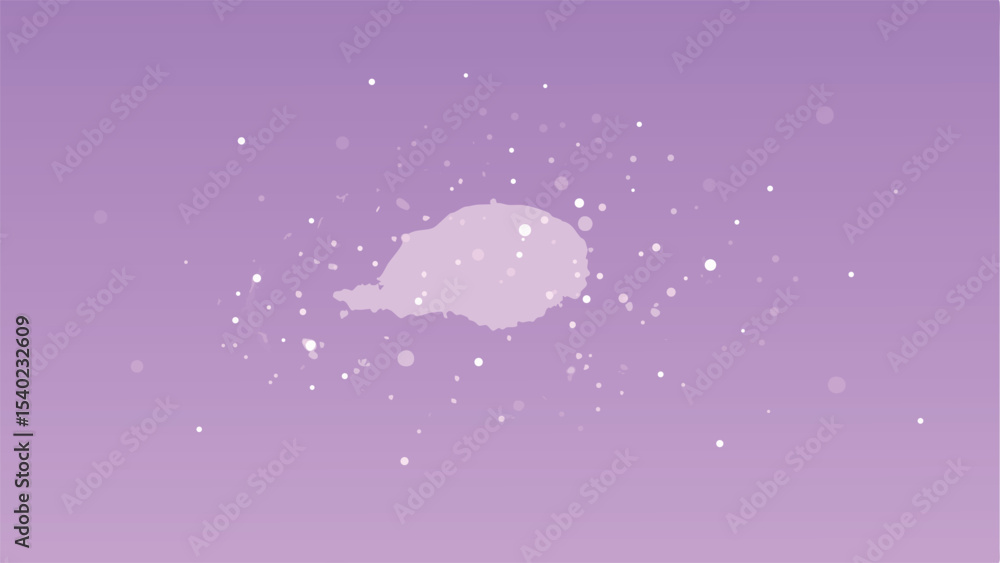 Poster abstract lavender gradient background with artistic shapes and transparent splatter elements