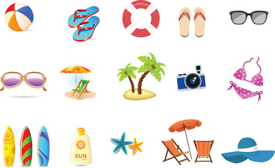 Summer holiday design elements colorful vector file.